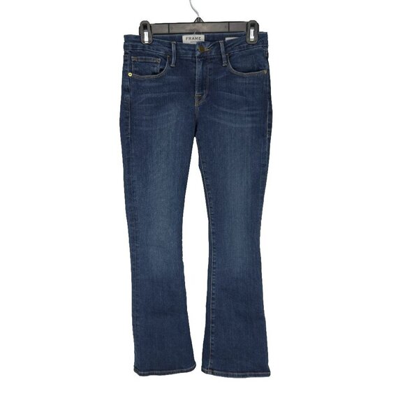 FRAME Le Crop Mini Boot Cropped Boot cut Flared Remsen Blue‎ Denim Jeans Size 25 - Picture 5 of 11